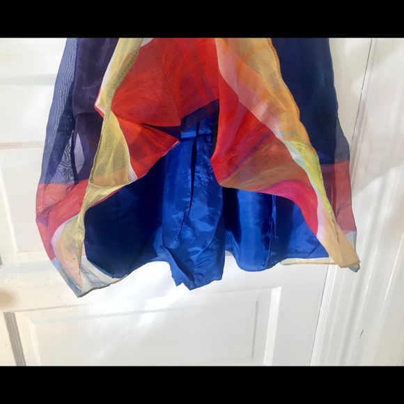 SALE 🔥VINTAGE RALPH LAUREN SILK ORGANZA RAINBOW SKIRT - Picture 4 of 8
